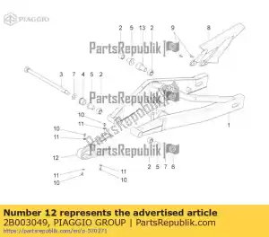 Piaggio Group 2B003049 gleitbacke - Lado inferior