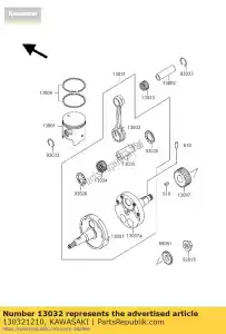 kawasaki 130321210 stangverbinding kdx200-h1 - Onderkant