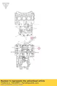 triumph T3202313 bolt, hhf, m8x1.25x85, slv - Bottom side