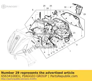 Piaggio Group 65634100EU leg shield back plate cover - Bottom side