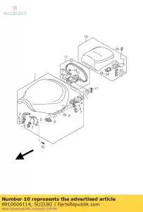 suzuki 0910606114 bolt, exhaust - Bottom side