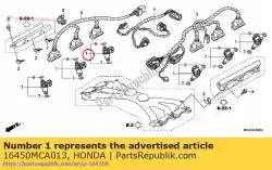 Aquí puede pedir inyector assy., combustible de Honda , con el número de pieza 16450MCA013: