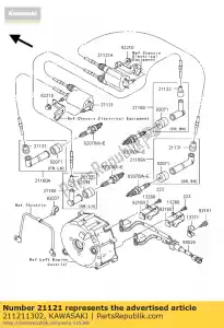 Kawasaki 211211302 bobina de ignição, rr - Lado inferior