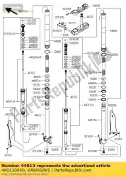 Here you can order the pipe-fork inner,lh from Kawasaki, with part number 440130040: