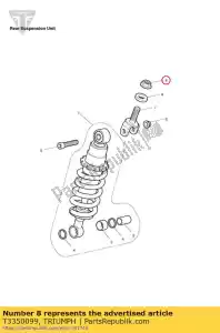 triumph T3350099 locknut, flngd, m14 - Bottom side