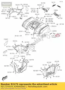 Kawasaki 92172Y019 tornillo, 4x12 - Lado inferior