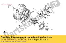 Aquí puede pedir collar, fr. Lado de la rueda de Honda , con el número de pieza 44311KTW900: