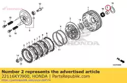 Qui puoi ordinare guida, frizione esterna da Honda , con numero parte 22116KYJ900: