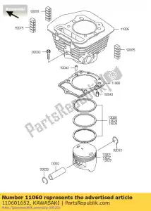 kawasaki 110601652 gasket,cylinder base klf300-b8 - Bottom side