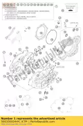 Aquí puede pedir caja del motor 2006 de KTM , con el número de pieza 59030000444: