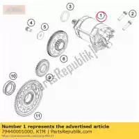 79440001000, KTM, e-starter cpl. 0,5kw gasgas husqvarna ktm  sx xc 450 500 501 2015 2016 2017 2018 2019 2020 2021 2022, Nouveau