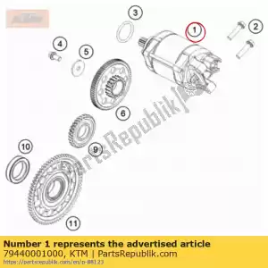 ktm 79440001000 e-starter cpl. 0,5kw - Bottom side