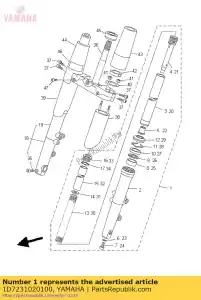 yamaha 1D7231020100 voorvork assy (l.h) - Onderkant