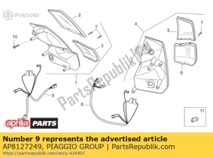 aprilia AP8127249 fiação da luz traseira direita harn. - Lado inferior