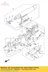 uitlaatdemper 1 van Yamaha, met onderdeel nummer 11C147100100, bestel je hier online: