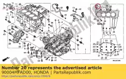 Aqui você pode pedir o parafuso, especial, 7x42,5 em Honda , com o número da peça 90004MFAD00: