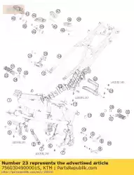 voetsteunbeugel achter r / s van KTM, met onderdeel nummer 7560304900001S, bestel je hier online: