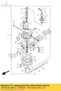 yamaha 978850600800 vis, tête ronde (6a3) - La partie au fond