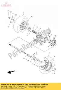 yamaha 5NDF53831100 col, roue - La partie au fond