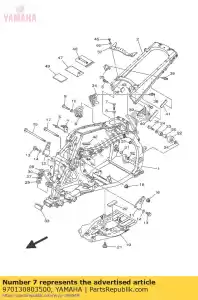 yamaha 970130803500 tornillo - Lado inferior