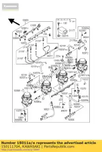 Kawasaki 150111704 carburateur, lh, intérieur - La partie au fond