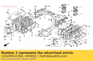 Honda 12020MCA780 g?owica, l cylin - Dół