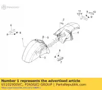 65102900VC, Piaggio Group, spatbord     , Nieuw