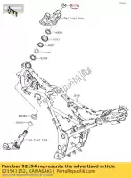 921541152, Kawasaki, bullone, flangiato, 6x22 ex300adf kawasaki  ninja z 300 2013 2014 2015 2016 2017 2018, Nuovo