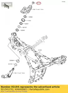 kawasaki 921541152 bolt,flanged,6x22 ex300adf - Bottom side