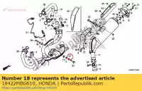 18422MBG610, Honda, kraag, ex. montage honda vfr  f a fi crosstourer x dtc fd crossrunner xd dct vfr800fi vfr800 vfr800a vfr1200fa vfr1200fda vfr1200f vfr1200fd vfr800x crf1000a crf1000 crf1000d vfr800f 1200 800 1000 , Nieuw