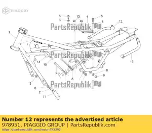 Piaggio Group 978951 rechter handgreep - Onderkant