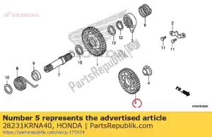 Honda 28231KRNA40 engrenagem, marcha lenta de partida (33t) - Lado inferior