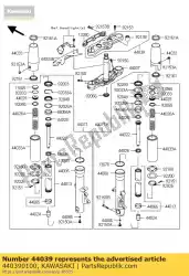 Aquí puede pedir tenedor-tenedor superior vn1700c9f de Kawasaki , con el número de pieza 440390100: