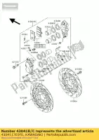 430411703FE, Kawasaki, compasso de calibre, fr, rh, m. kawasaki zz r zephyr 1100, Novo