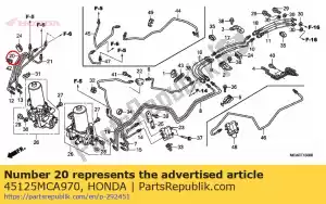 Honda 45125MCA970 tuyau principal c, fr. frein - La partie au fond