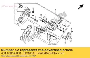 Honda 43110KS6831 soporte comp., rr. - Lado inferior