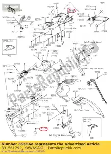 Kawasaki 391561792 pad,8x30x4 - Bottom side