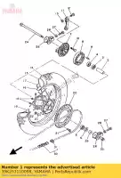 39K253110098, Yamaha, mozzo, posteriore yamaha yz lc a yzlc 80, Nuovo