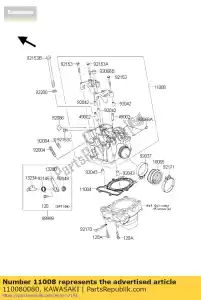 Kawasaki 110080080 head-comp-cylinder - Bottom side