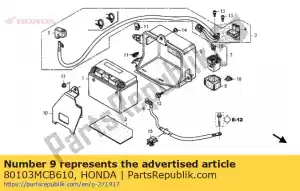 Honda 80103MCB610 caso, bateria - Lado inferior