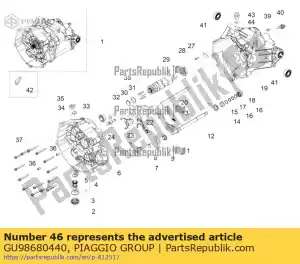 Piaggio Group GU98680440 tornillo hexagonal m8x40 - Lado inferior