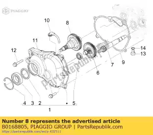 Piaggio Group B0168805 wheel axle - Bottom side