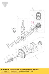 Ici, vous pouvez commander le ensemble piston et circlip auprès de Triumph , avec le numéro de pièce T1126014: