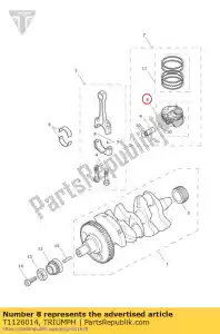 triumph T1126014 ensemble piston et circlip - La partie au fond