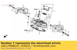 Honda 18612MBB630 tampa, válvula de palheta - Lado inferior