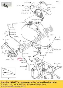 Kawasaki 920371104 klem, slang - Onderkant