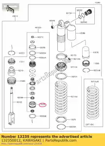 kawasaki 132350012 guide-comp, rod kx450hgf - Onderkant