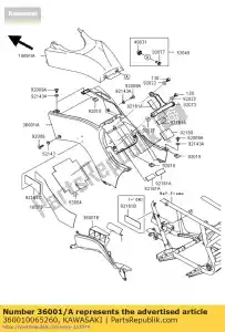 Kawasaki 360010065260 cover-side,a.red - Bottom side