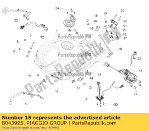 Piaggio Group B043925 brandstofpomp cpl. - Onderkant