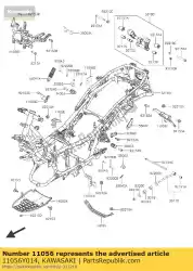 Qui puoi ordinare staffa, serbatoio carburante, rh da Kawasaki , con numero parte 11056Y014: